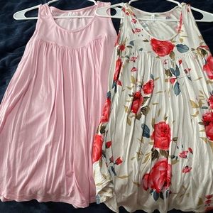 Two womens flowy tanks